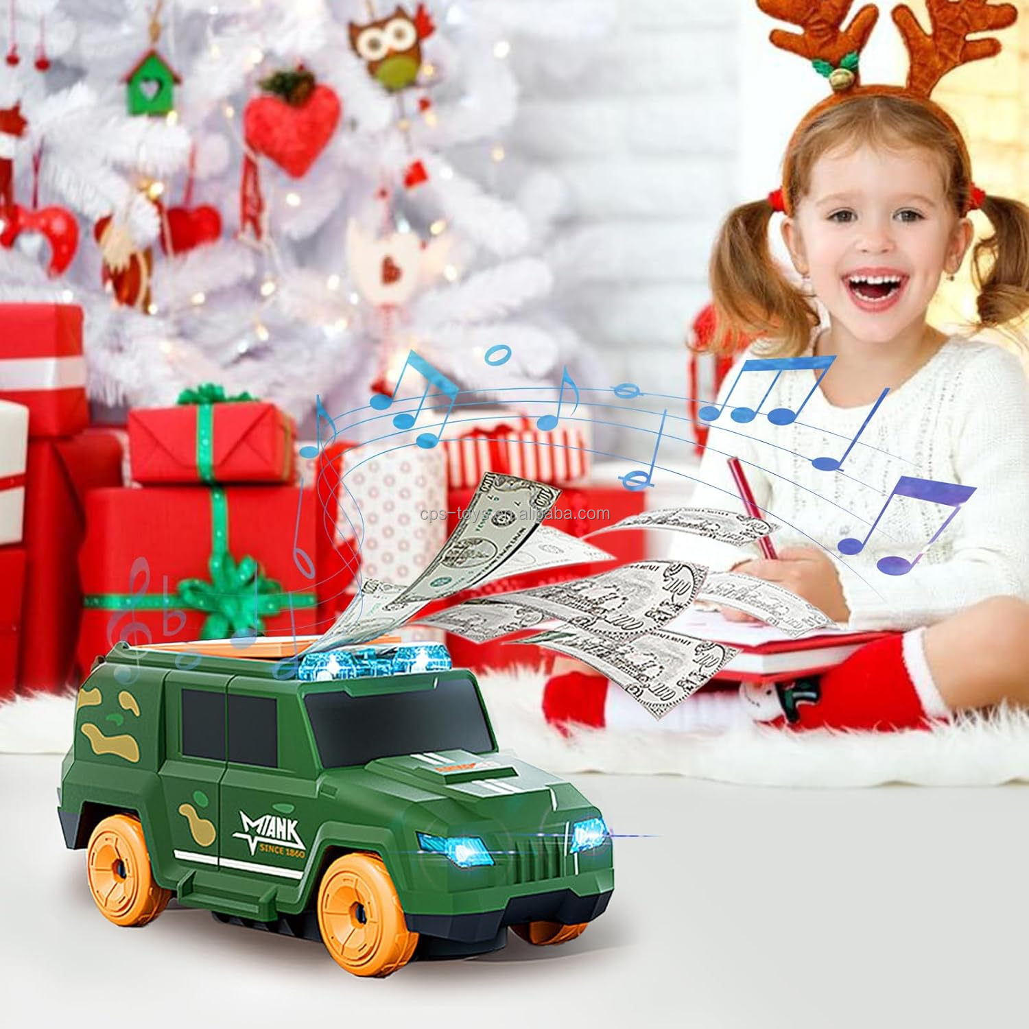 Electric automatic money spraying cart