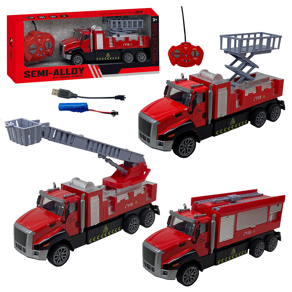 Four-way remote control alloy trailer truck (lifting fire truck)