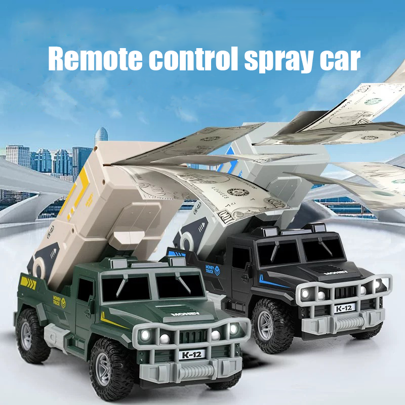 655-74 2.4G Military Remote Controlled Money Spray Car+Gun 2-in-1 (Comes with 50 banknotes)