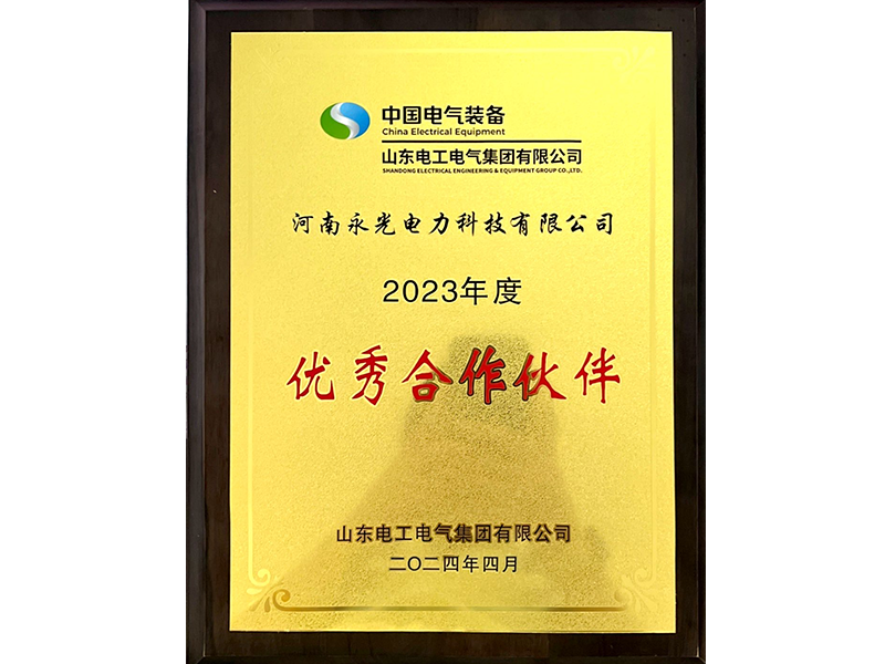 中国电气山东电工电气集团有限公司赠与河南永光优秀合作伙伴