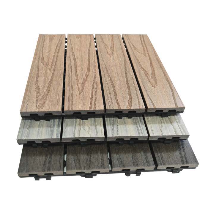 WPC Deck Tiles DIY Interlocking Decking Tiles Outdoor|Wood Plastic Composite Patio Deck Tiles