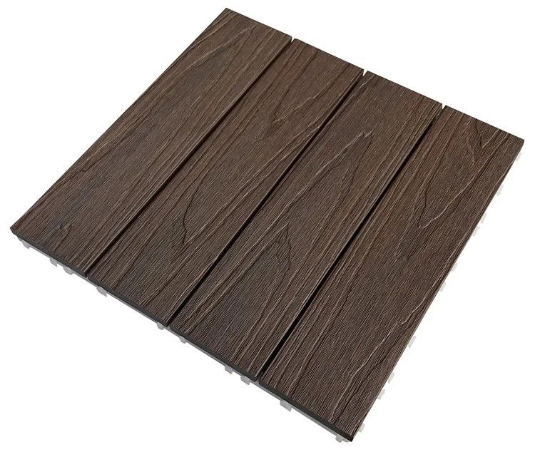 Wood Plastic Composite DIY Floor WPC Interlocking Decking Tiles
