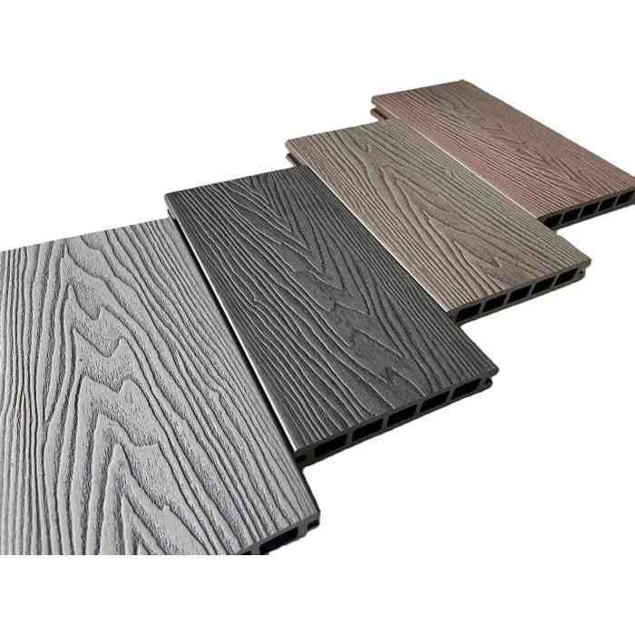Deep wood grain WPC outdoor free sample deep embossing composite decking 3D waterproof WPC decking