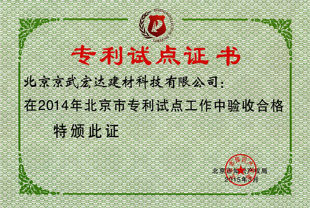 專利試點證書