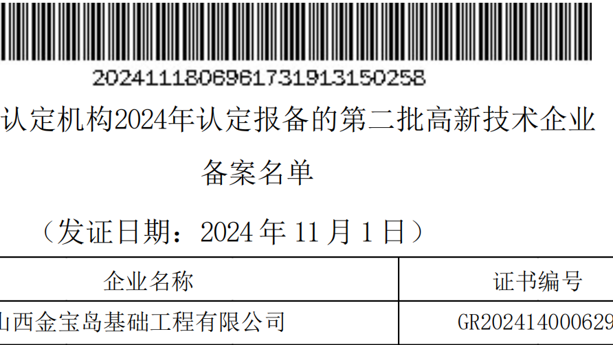 我司顺利通过国家“高新技术企业”认定