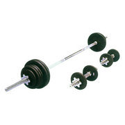 Black Cast Iron Dumbbell/Barbell Set