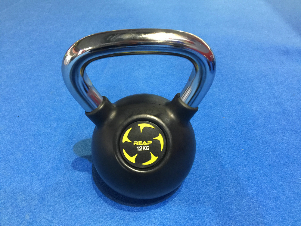 REAP Black rubber kettlebell