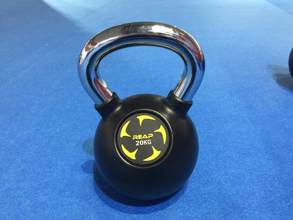 REAP Black rubber kettlebell
