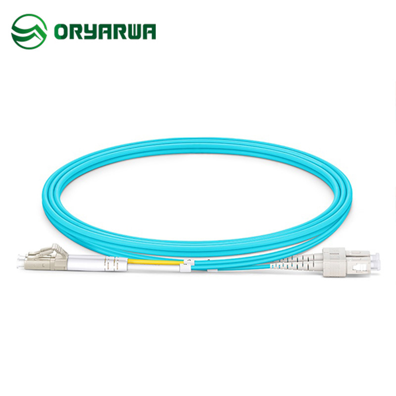 LC UPC to SC UPC DX OM3 MM Fiber Optic Patch Cord