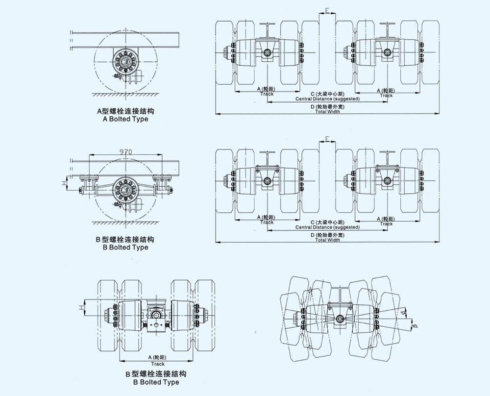 金盛一線兩軸懸掛車橋