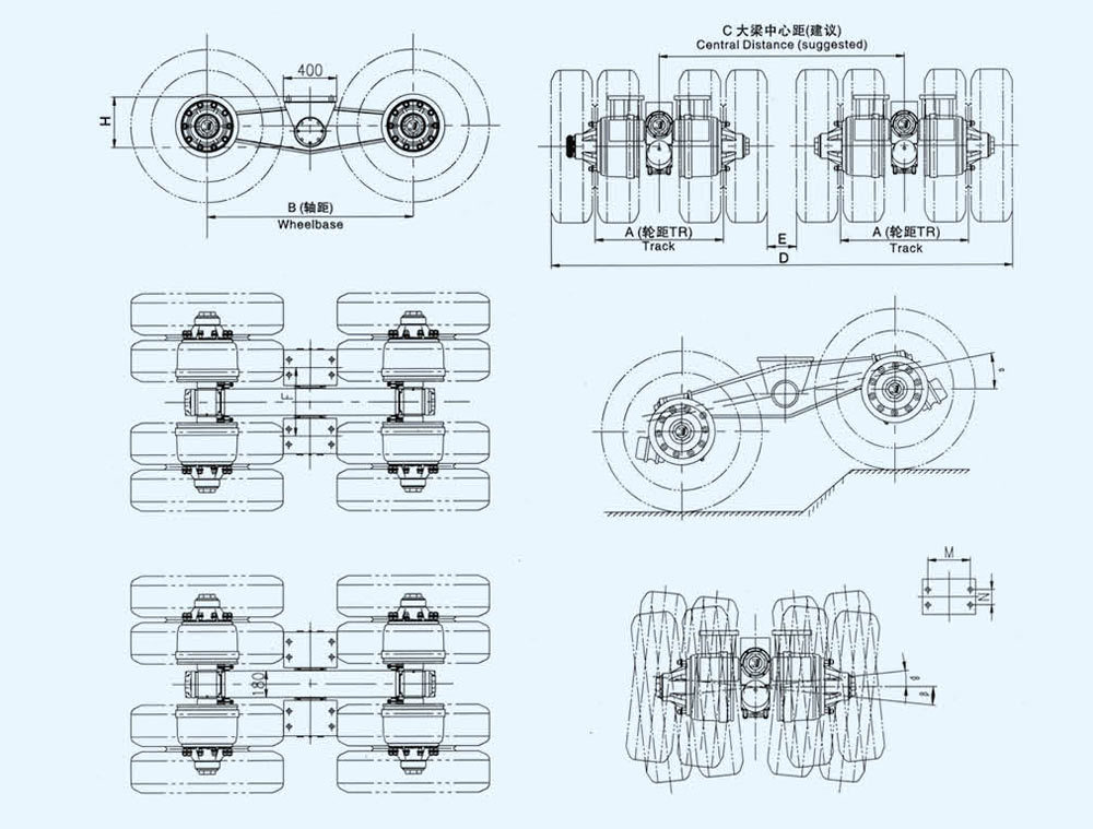 金盛兩線四軸懸掛車橋