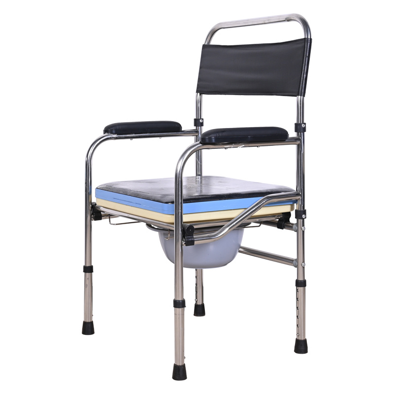 Stainless - steel multi - functional commode chair for bathing