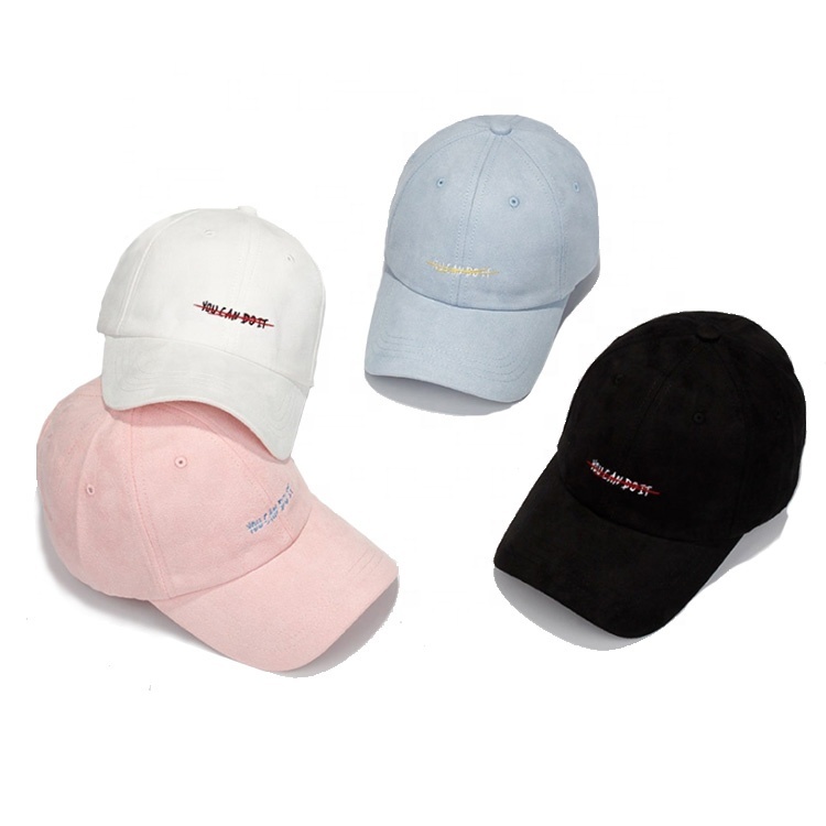 Embroidered Suede Baseball Cap