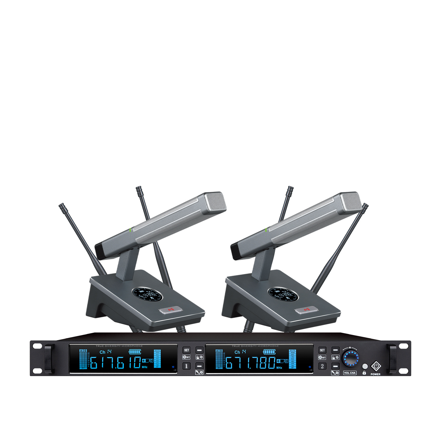 TRAIS TS-700T Professional 2 Channels Gooseneck Wireless Conference Microphone with Clear Sound