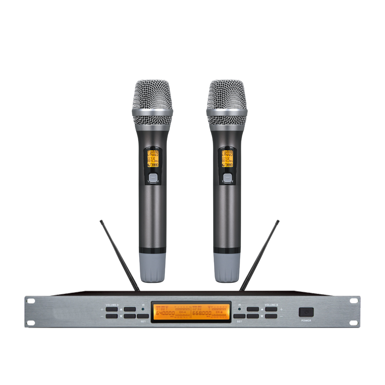 TRAIS KV702 High Quality Dual Handheld Wireless Karaoke Handheld Microphones Cordless Mic