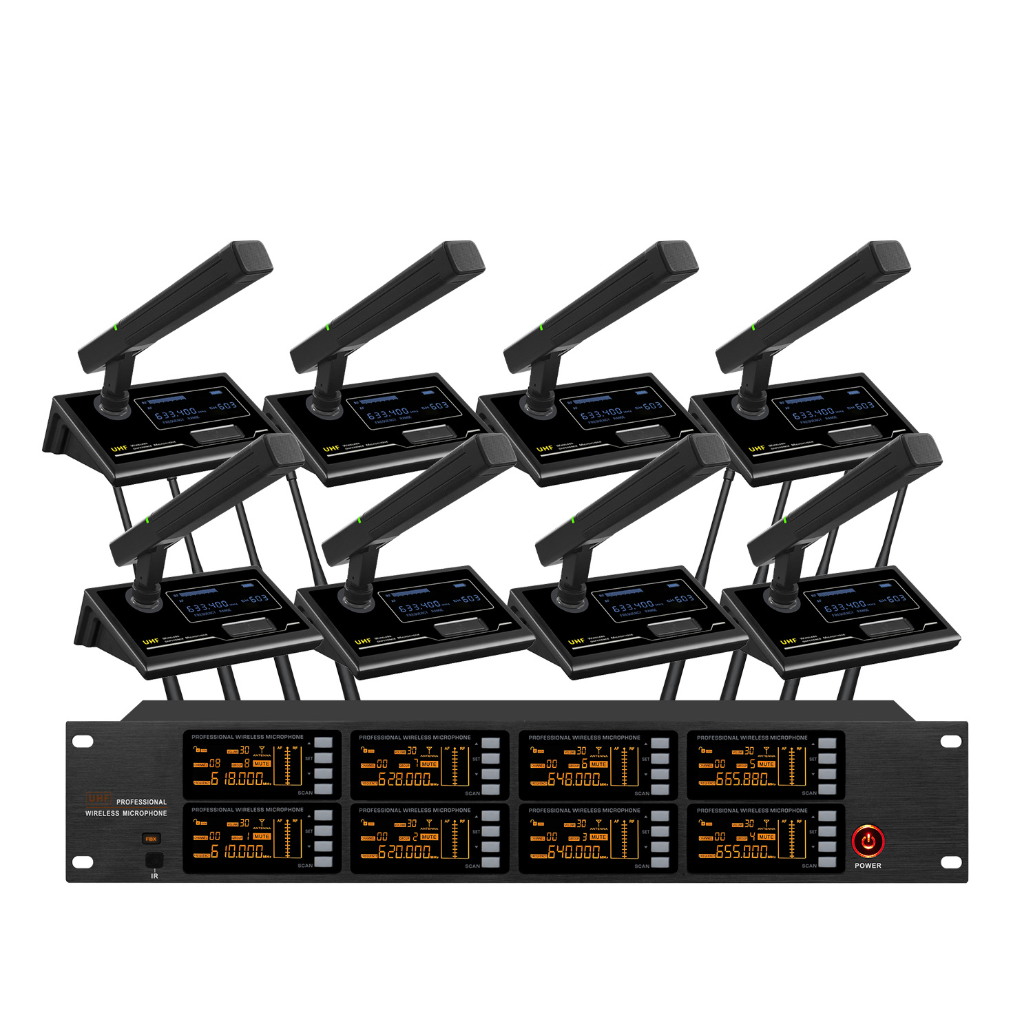 TRAIS TS-9008S Good Quality 8 Channel Wireless Conference Microphone for Meeting Hall
