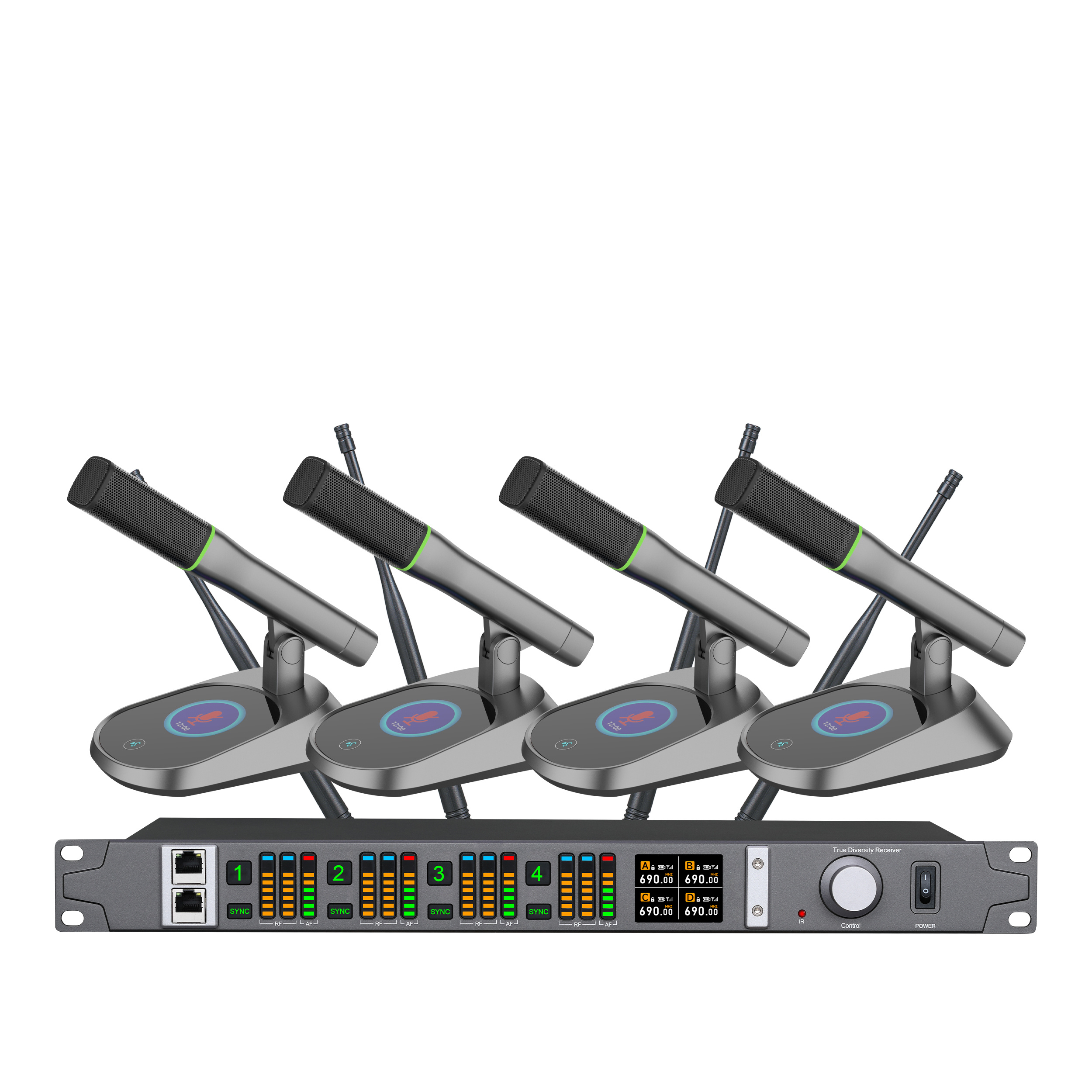 TRAIS PRO1 Single-channel, PRO2 Dual-channel, PRO4 Four-channel True Diversity Wireless Conference Microphones