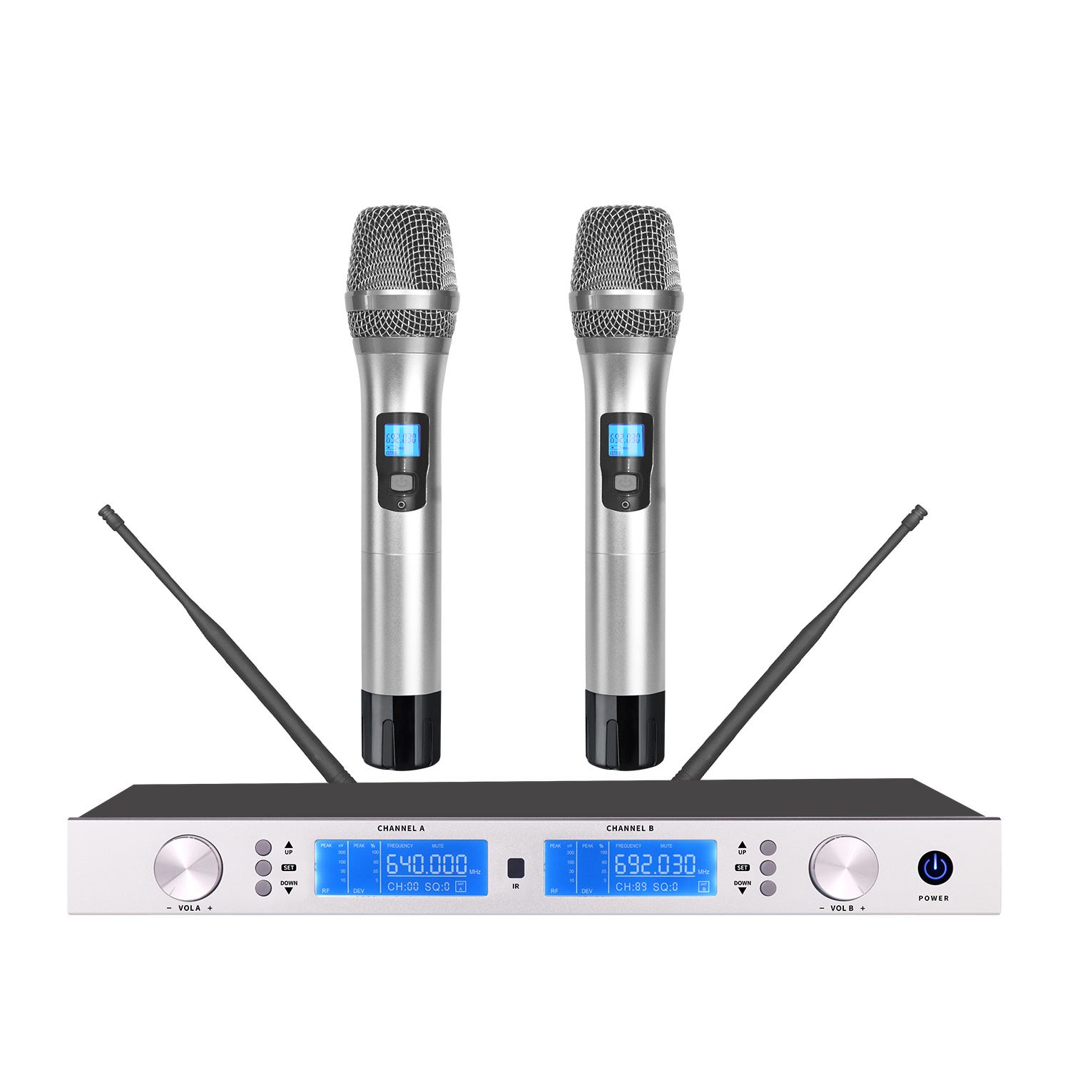 TRAIS KV666 Metal UHF Wireless Karaoke Mic Customized Silver Black Colors Cordless Handheld Microphones