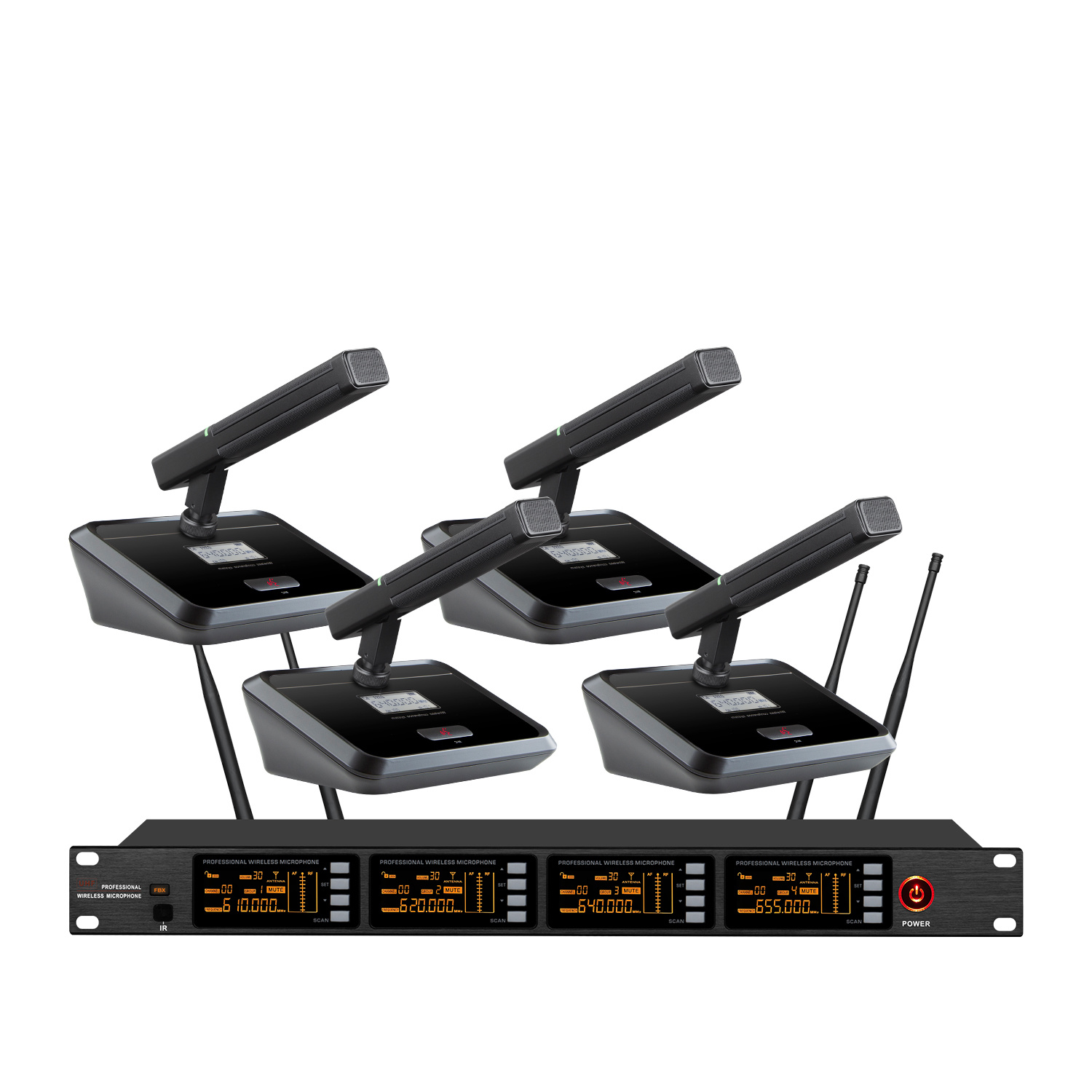 TRAIS TS-9004N Four Channels Professional UHF Conference Wireless Microphone