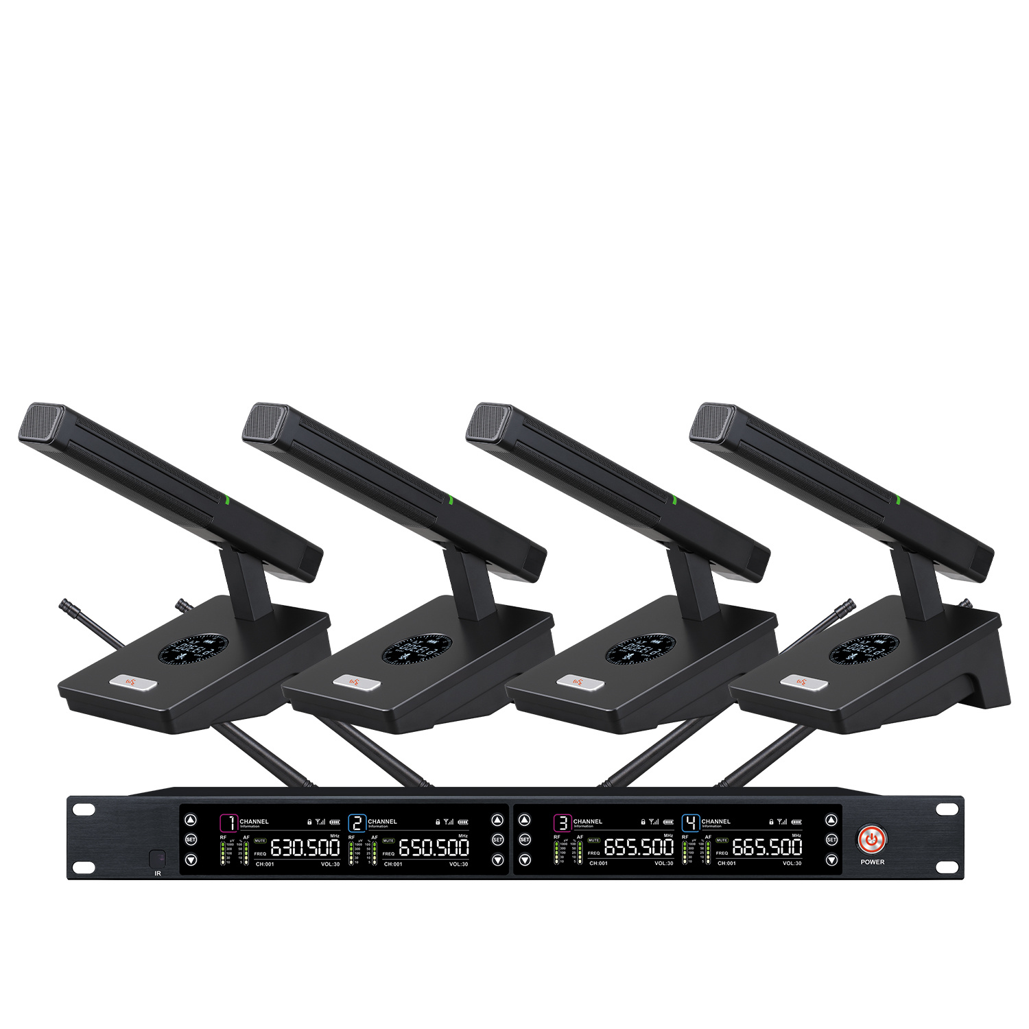 TRAIS TS-9024T High Quality 4 Channels Chargeable Wireless Conference Microphone