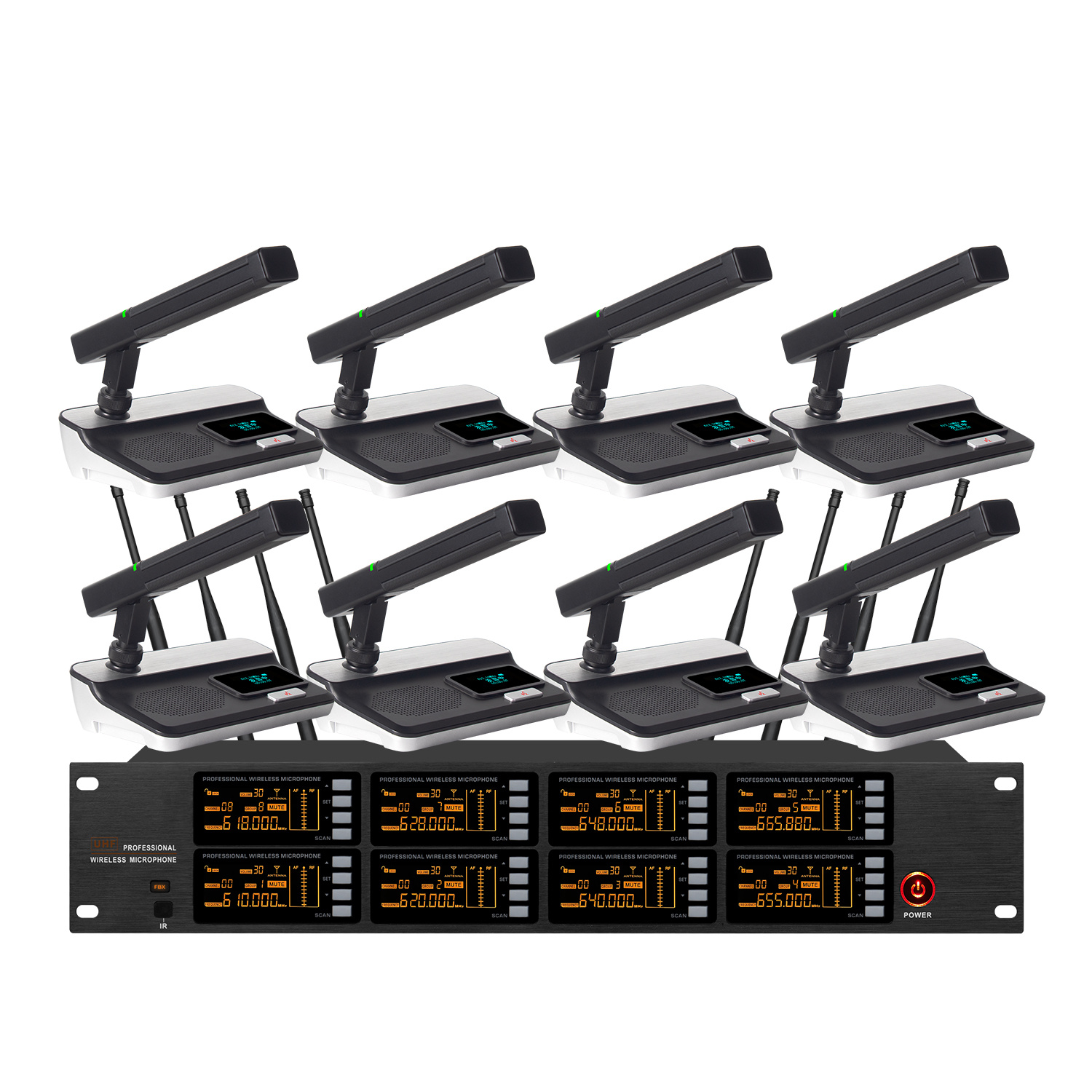TRAIS TS-9008C Eight Channels UHF Wireless Conference Microphone