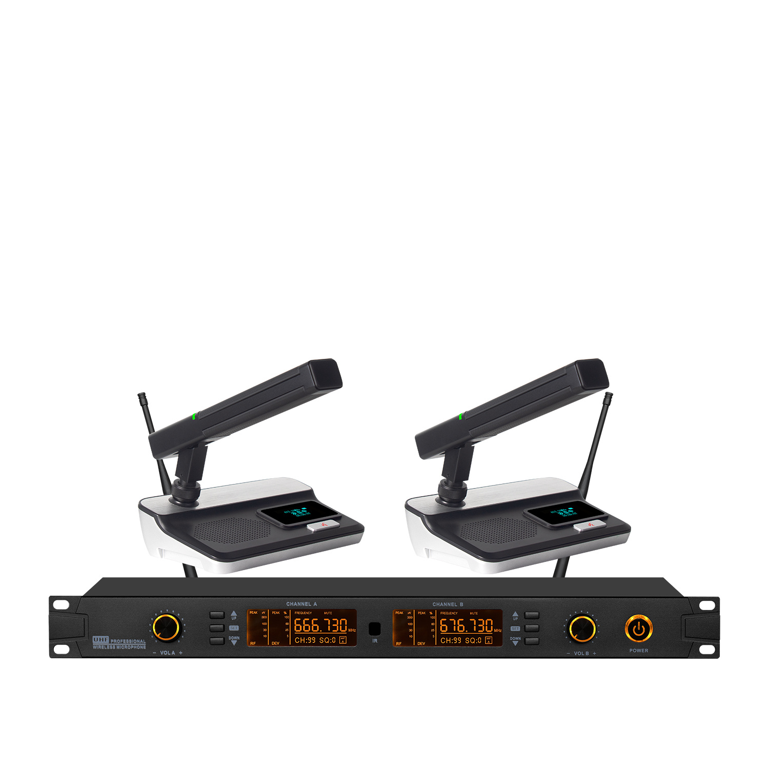TRAIS TS-9002C Professional Two Channels Gooseneck Wireless Conference Mics