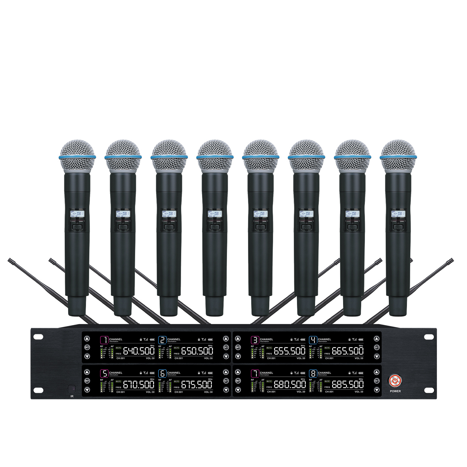 TRAIS UR-9028 Professional One-to-eight UHF Wireless Microphone with Clear Sound (Optional: Handheld/Bodypack/Headset/Lavalier Mic)