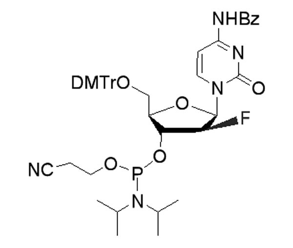 N4-Benzoyl-5’-O-(4,4’-dimethoxy trityl)-2’-deoxy- 2’-fluoro-beta-D-arabinocytidine-3’-CED-phosphoramidite