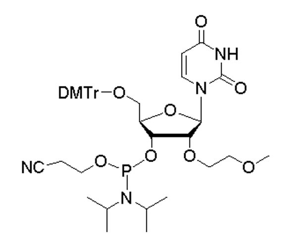 5’-O-DMTr-2’-O-(2-methoxyethyl)-uridine-3’-CED-phosphoramidite