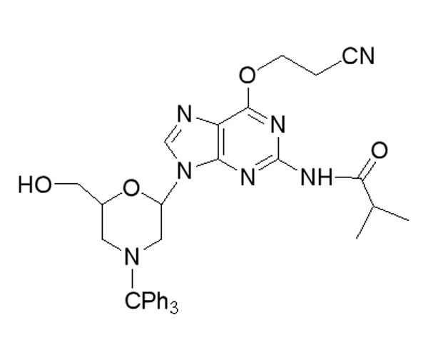 N2-Isobutyryl-O6-cyanoethyl-7’-OH-N-trityl-morpholino guanine