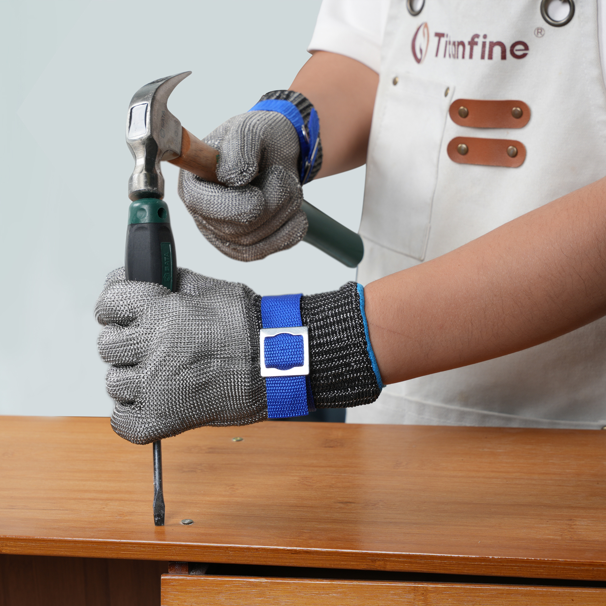 Titanfine Steel Wire Cut-Resistant Gloves