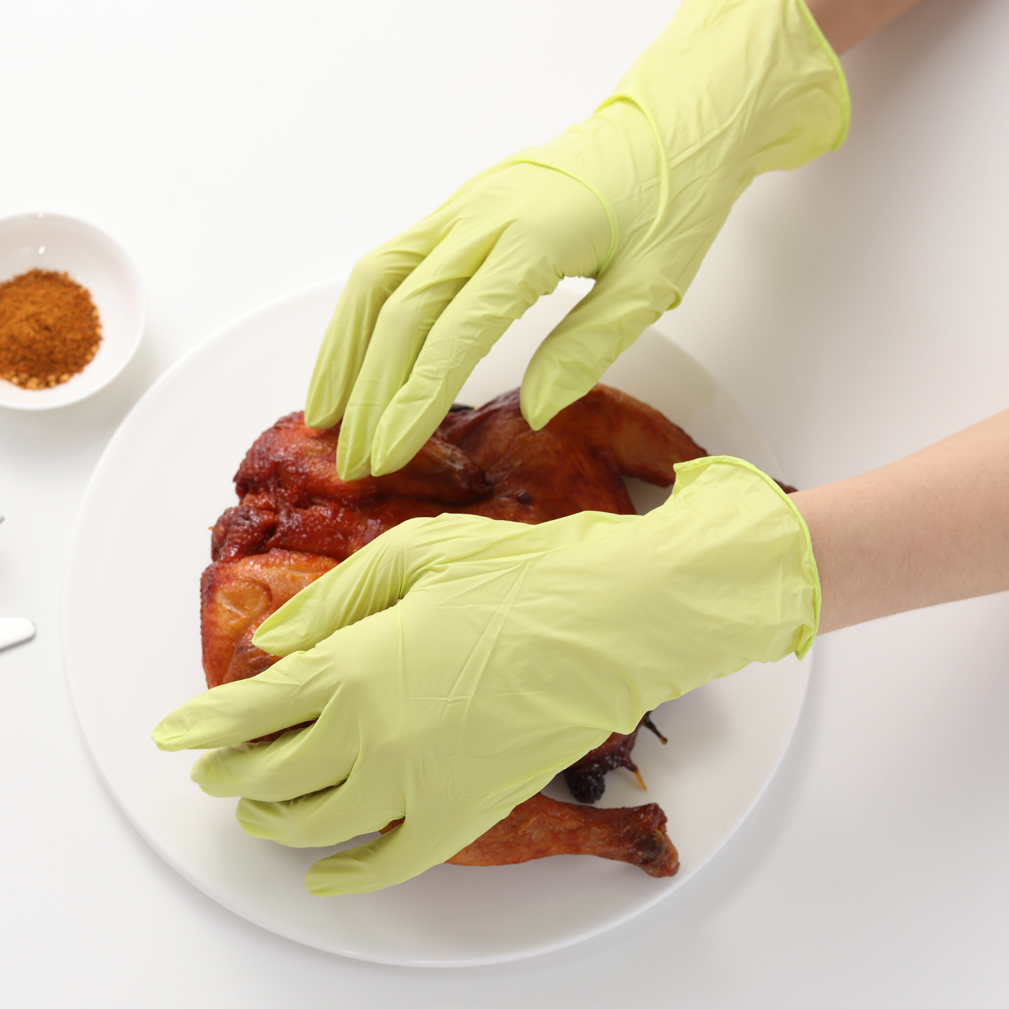 Guantes de nitrilo desechables de grado alimenticio