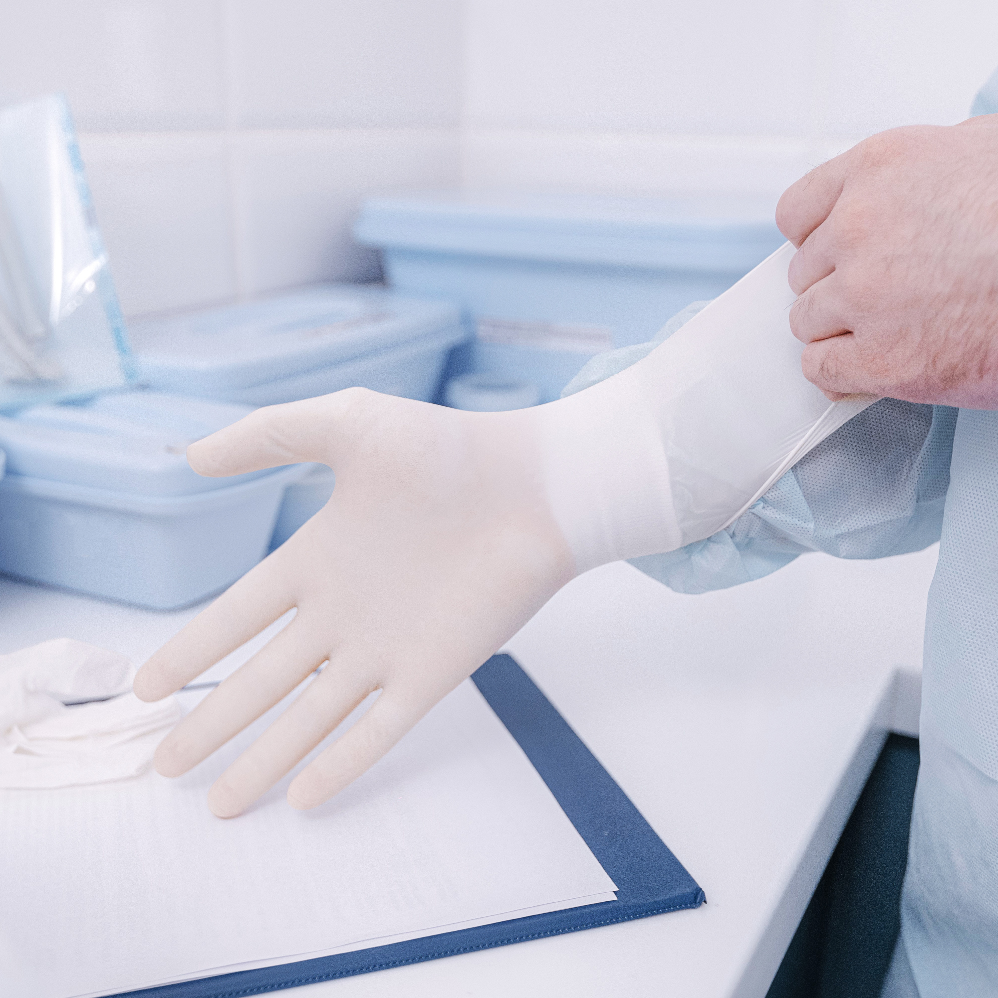 Guantes de goma médicos del examen(No-esterilizado)