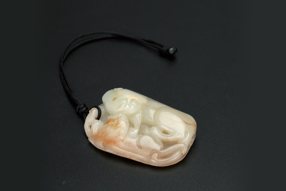 明  秋葉雙歡玉佩
