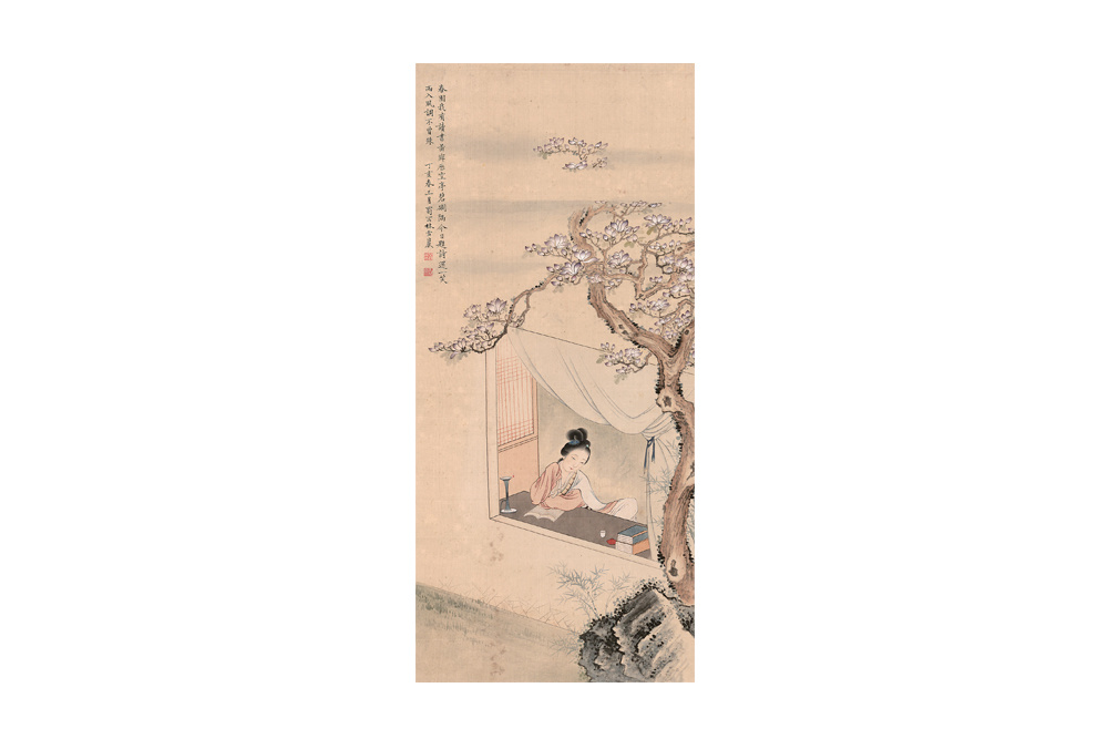 （清）林雪巖 仕女 立軸 設(shè)色紙本