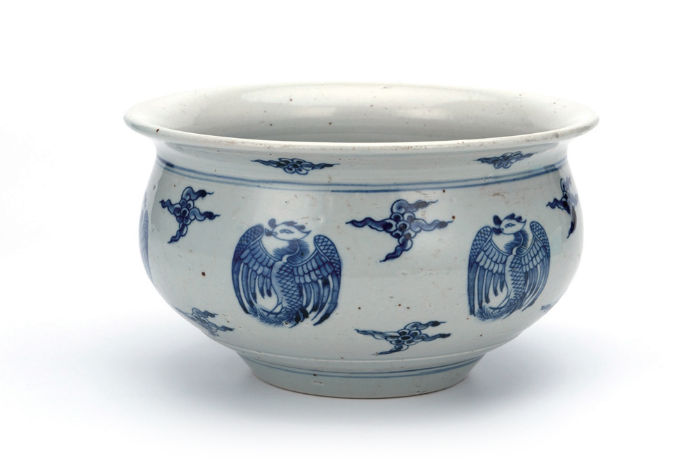 清  青花團(tuán)鳳爐