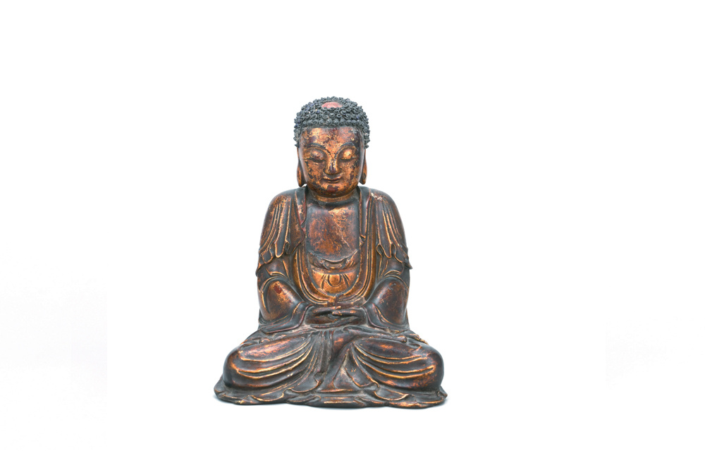 清 漆金檀香木雕無(wú)量壽佛坐像