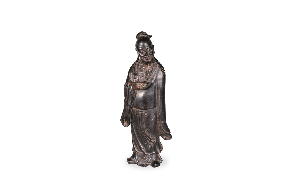 清  紫檀高士立像