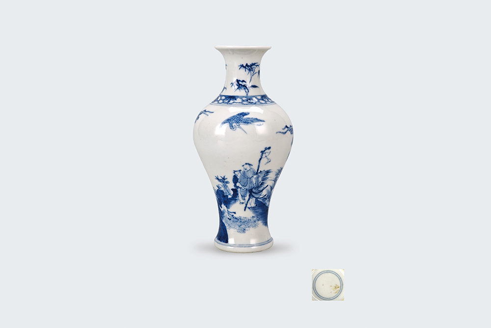 民國 青花松樹紋梅瓶