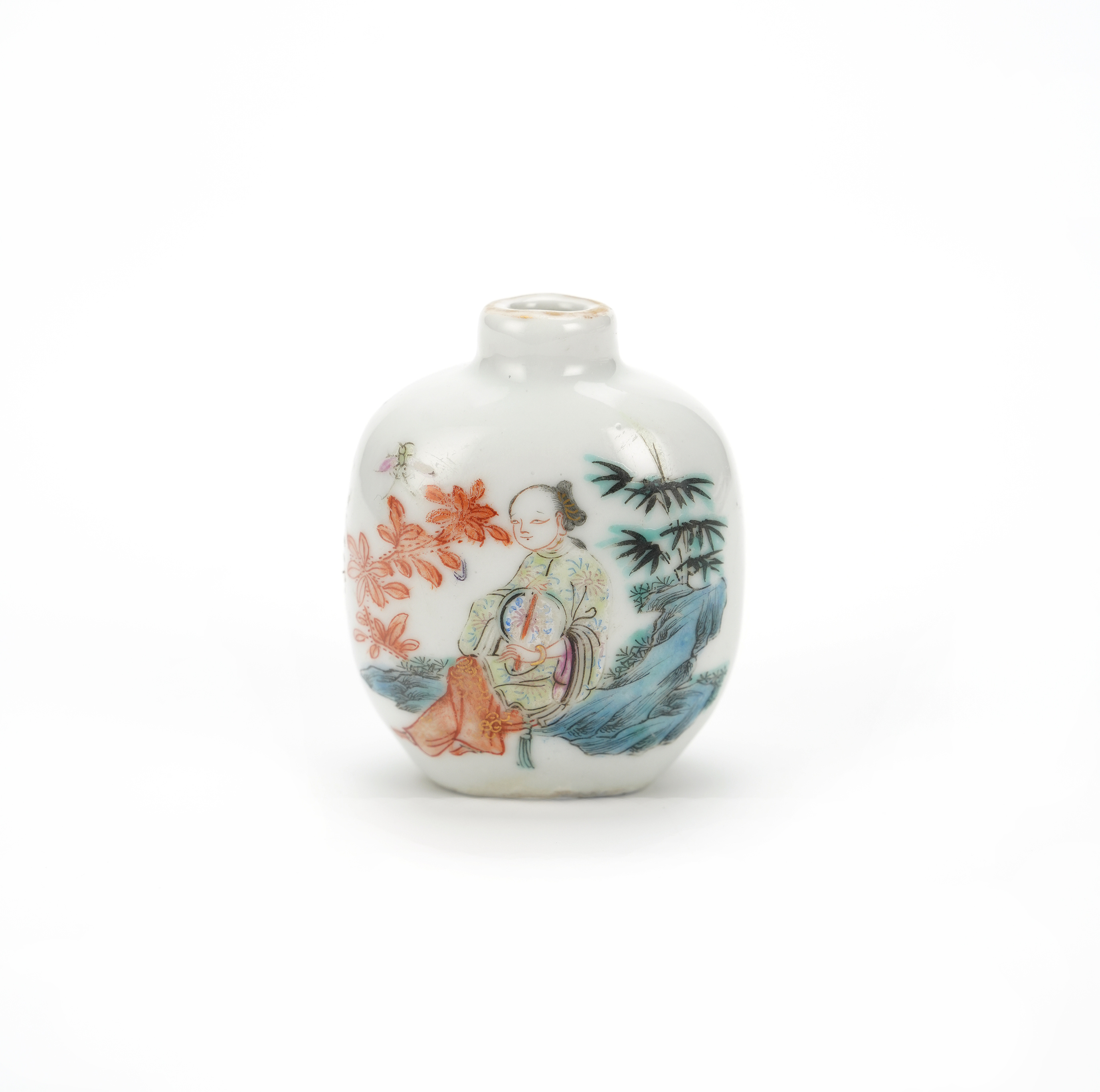 清道光 粉彩仕女鼻煙壺