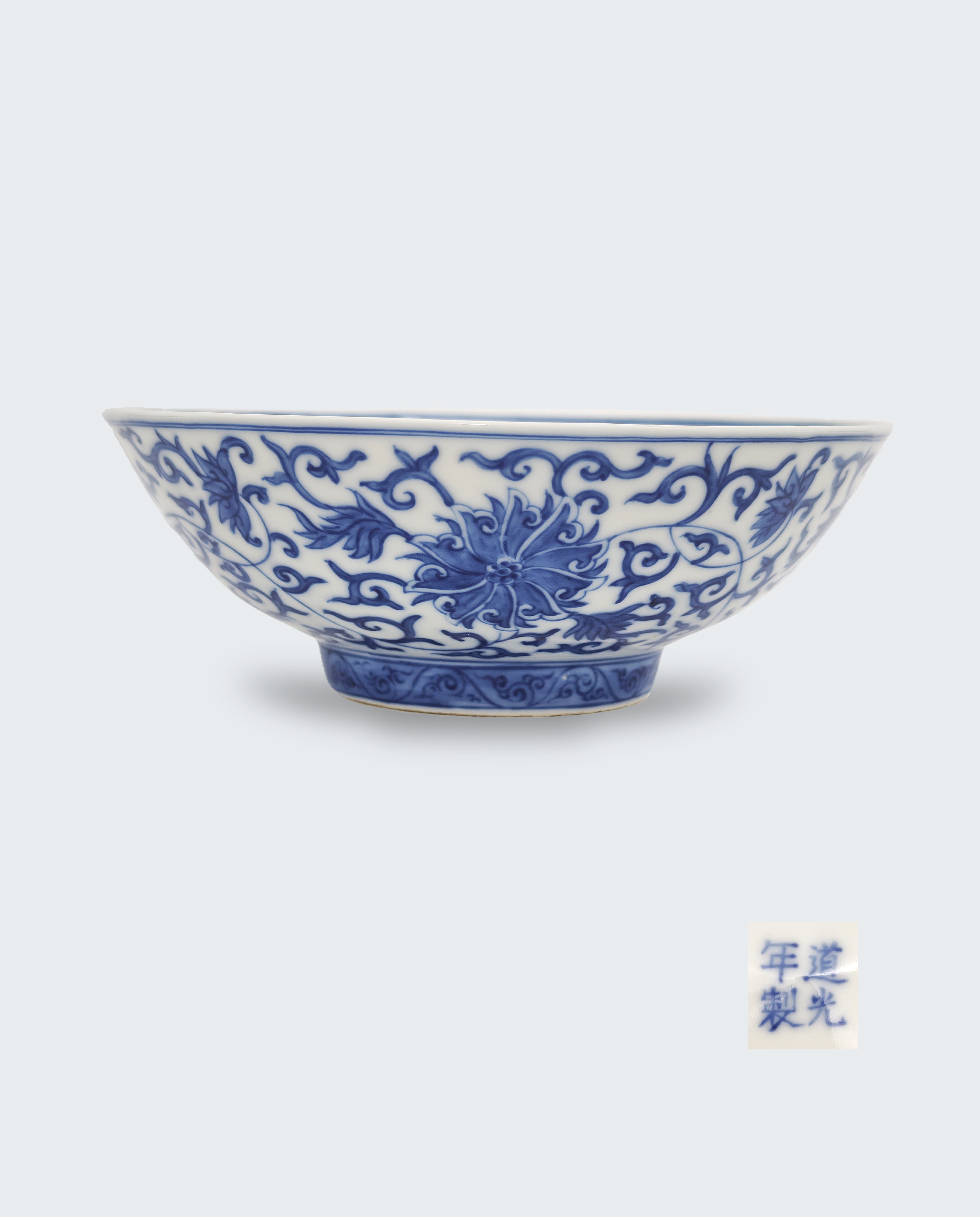 清康熙 青花花卉紋碗