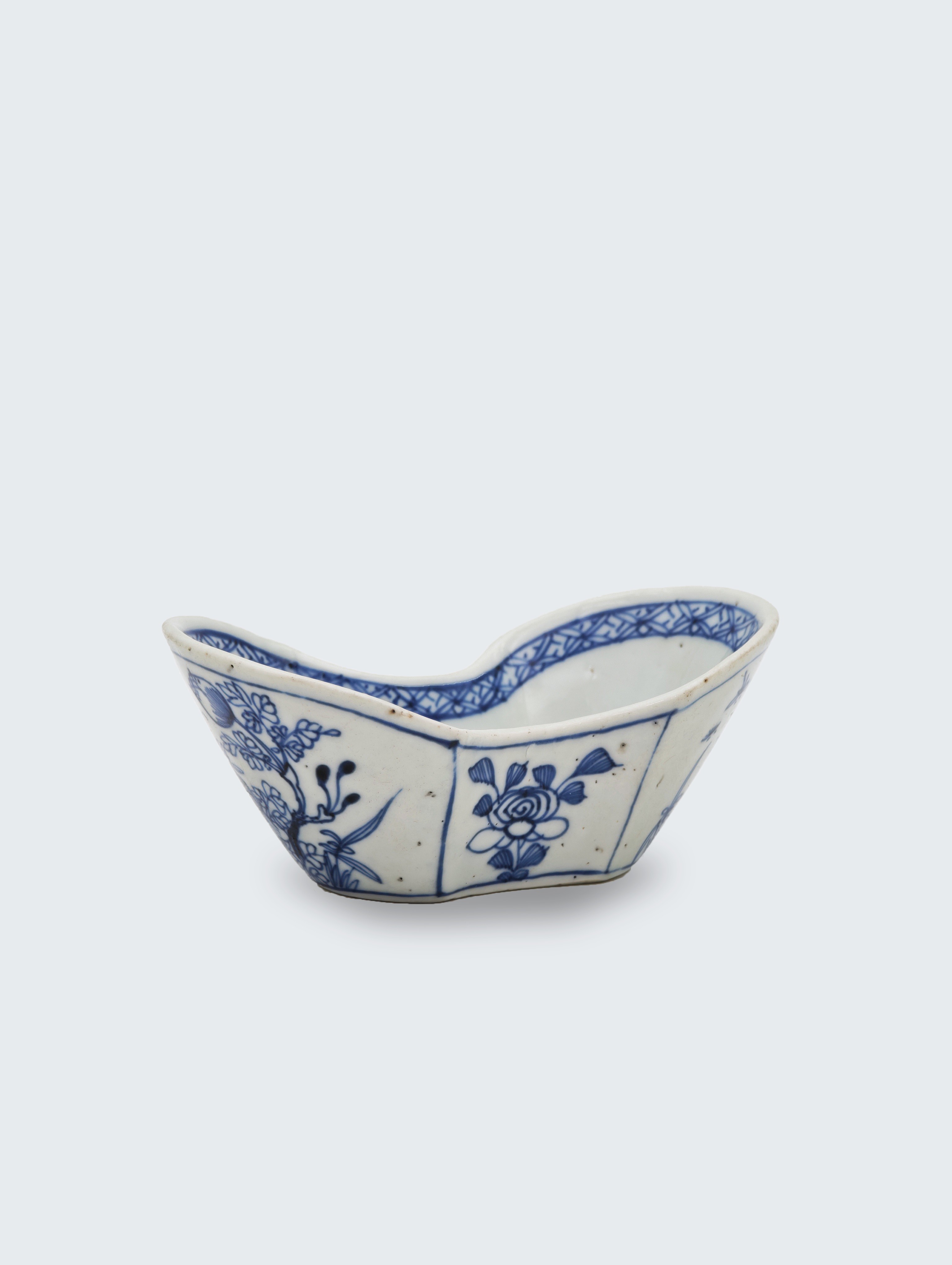 清康熙 青花元寶洗