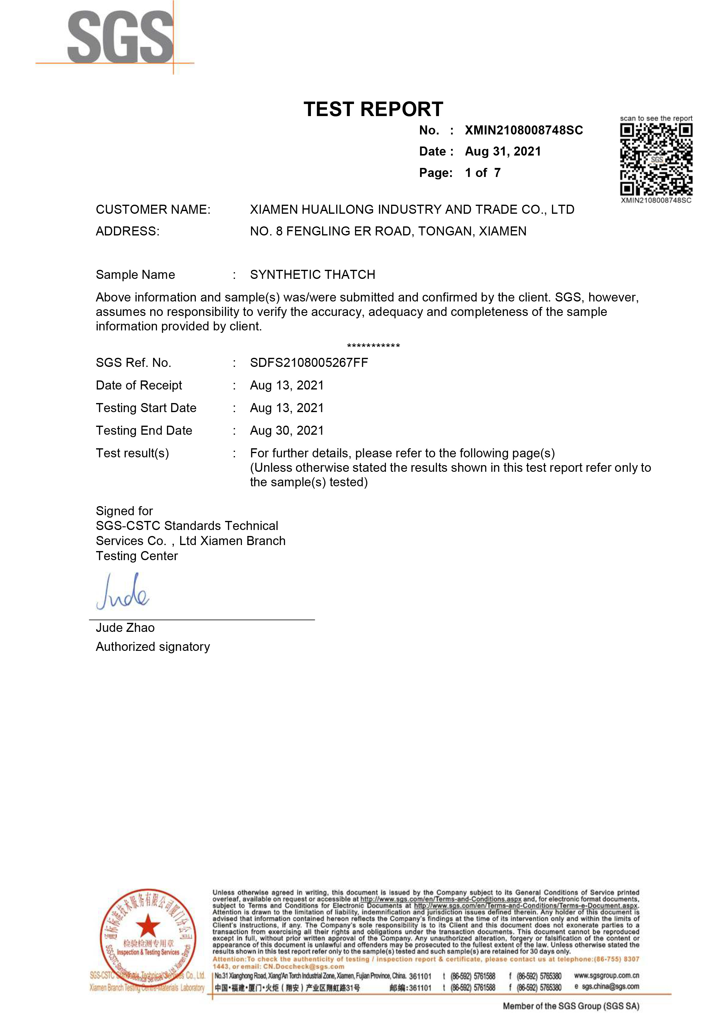 Flame retardant test