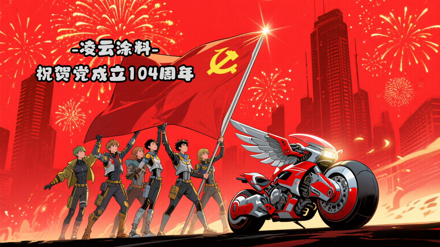凌云涂料|祝贺党成立104周年