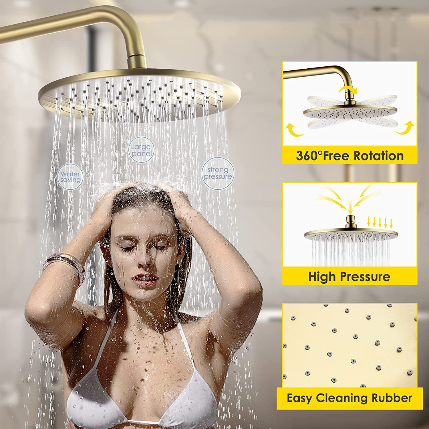 Brushed Gold Shower System