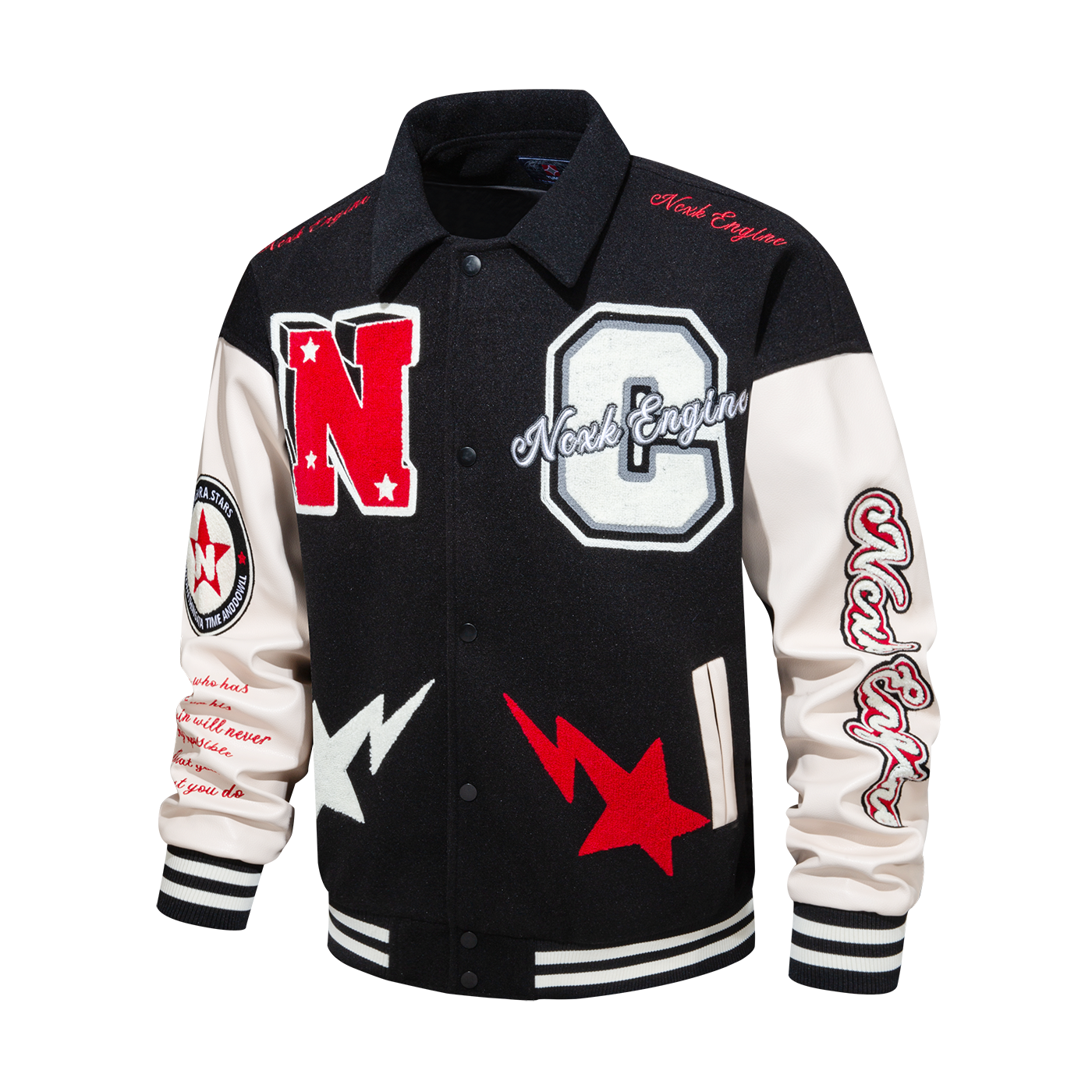 Turn-down collar baseball jacket YM4JKA164