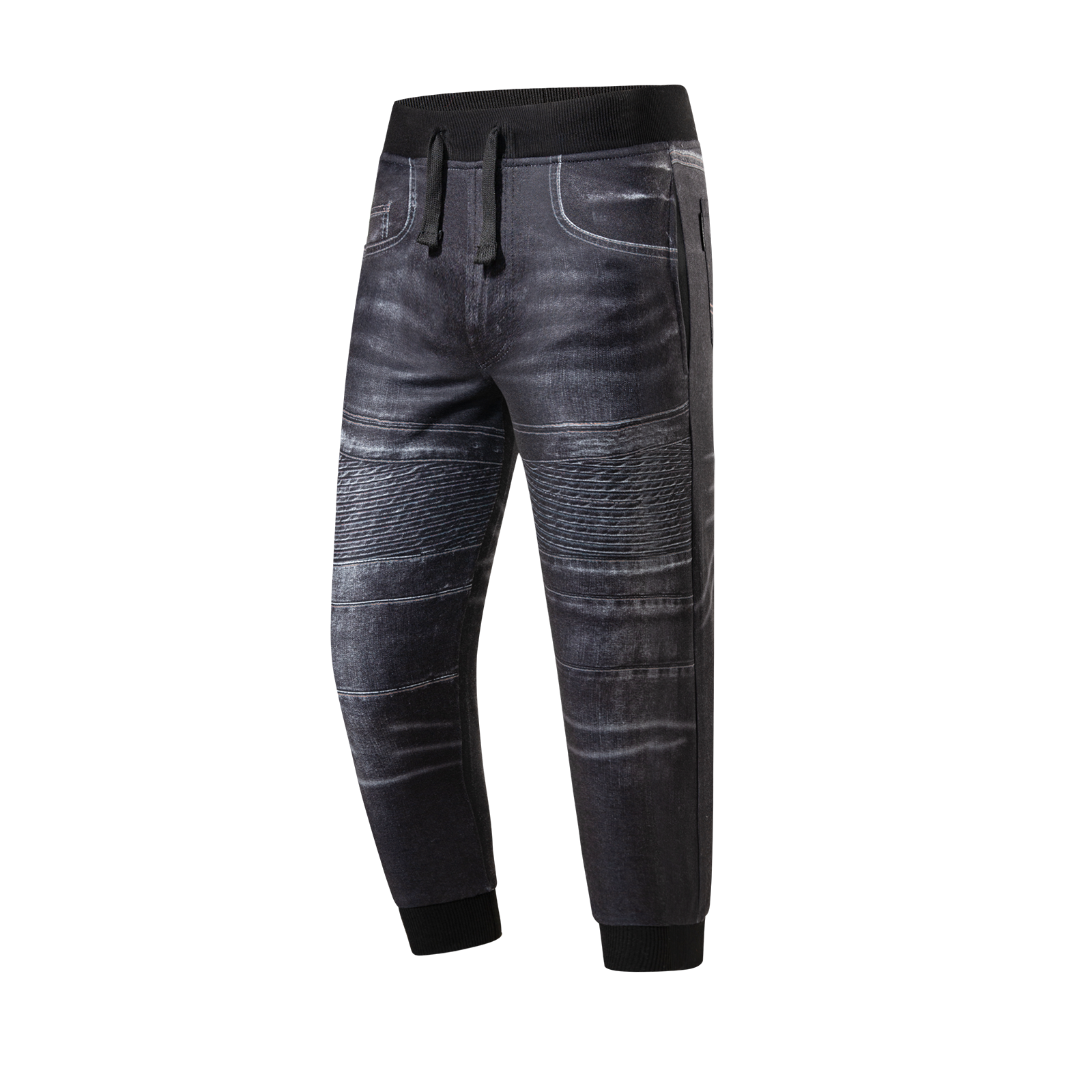 Velvet imitation denim sweatpants-YM4CKA021