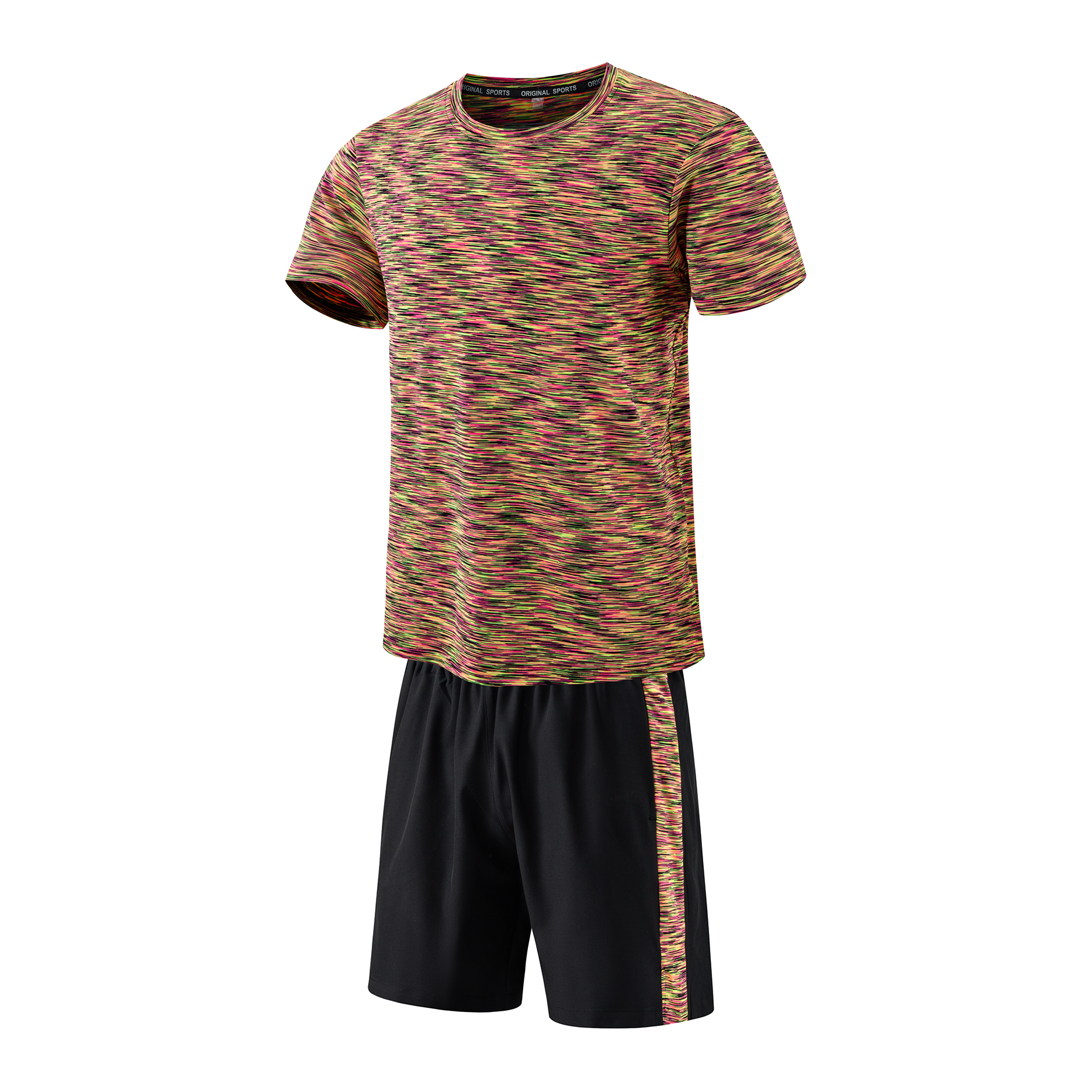 Short-sleeved color-block sports suit - YM5TZA629