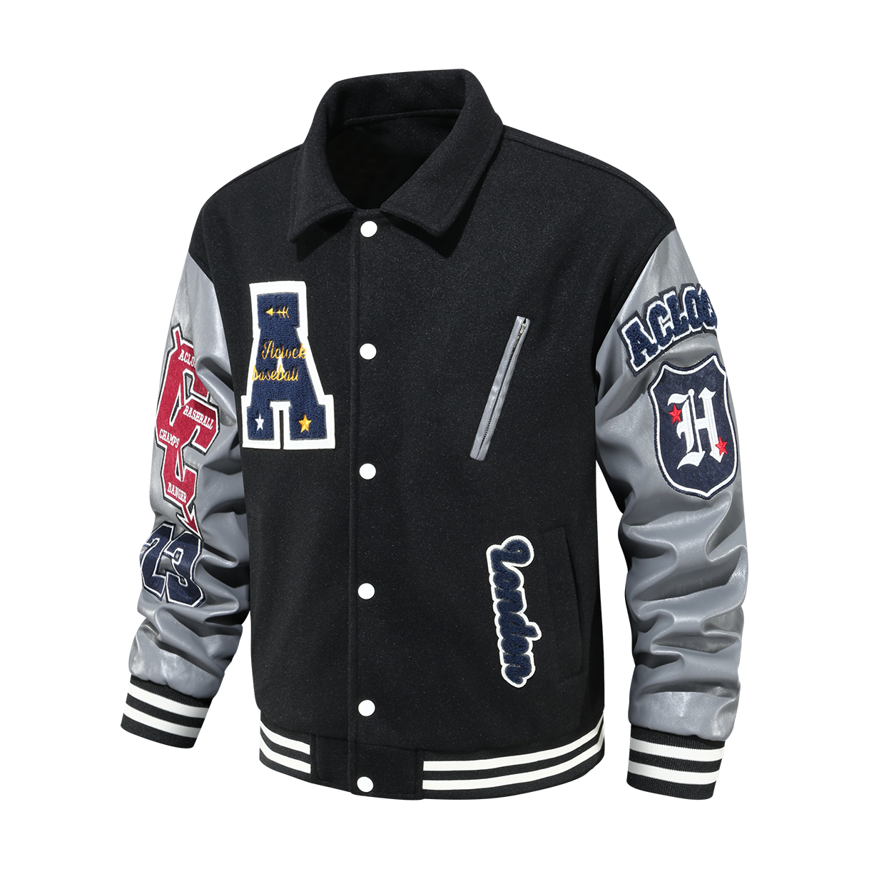 Nizi/PU baseball jacket - YM4JKA561