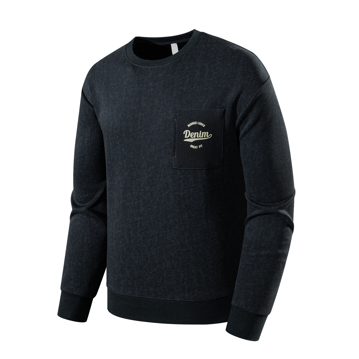 Washed cotton round neck pullover sweatshirt - YM4WYA574